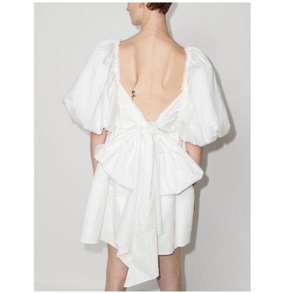 AJE Casabianca Puff Sleeve Cotton Minidress in Ivory 6 US / 10 AU - Picture 3 of 16